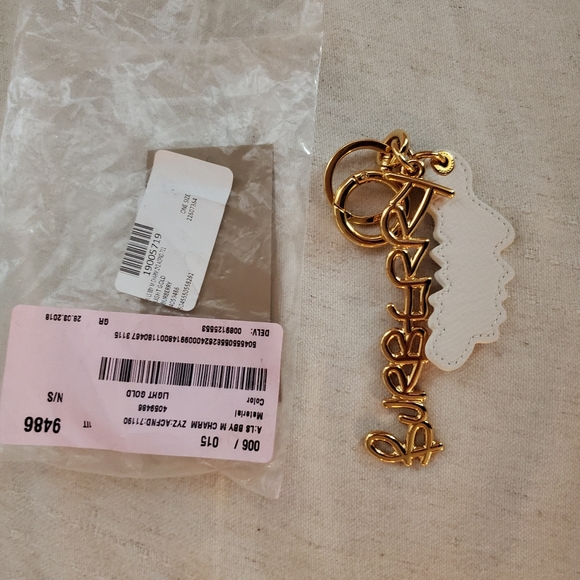 Burberry Doodle gold & white bag charm keyring 100% Authentic - Picture 4 of 4